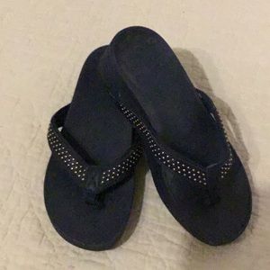 Vionic sandals - navy with gold